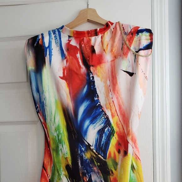 SALE EVERYTHING MUST GO Stunning Multi Color Bodycon Mini Dress - Picture 10 of 12